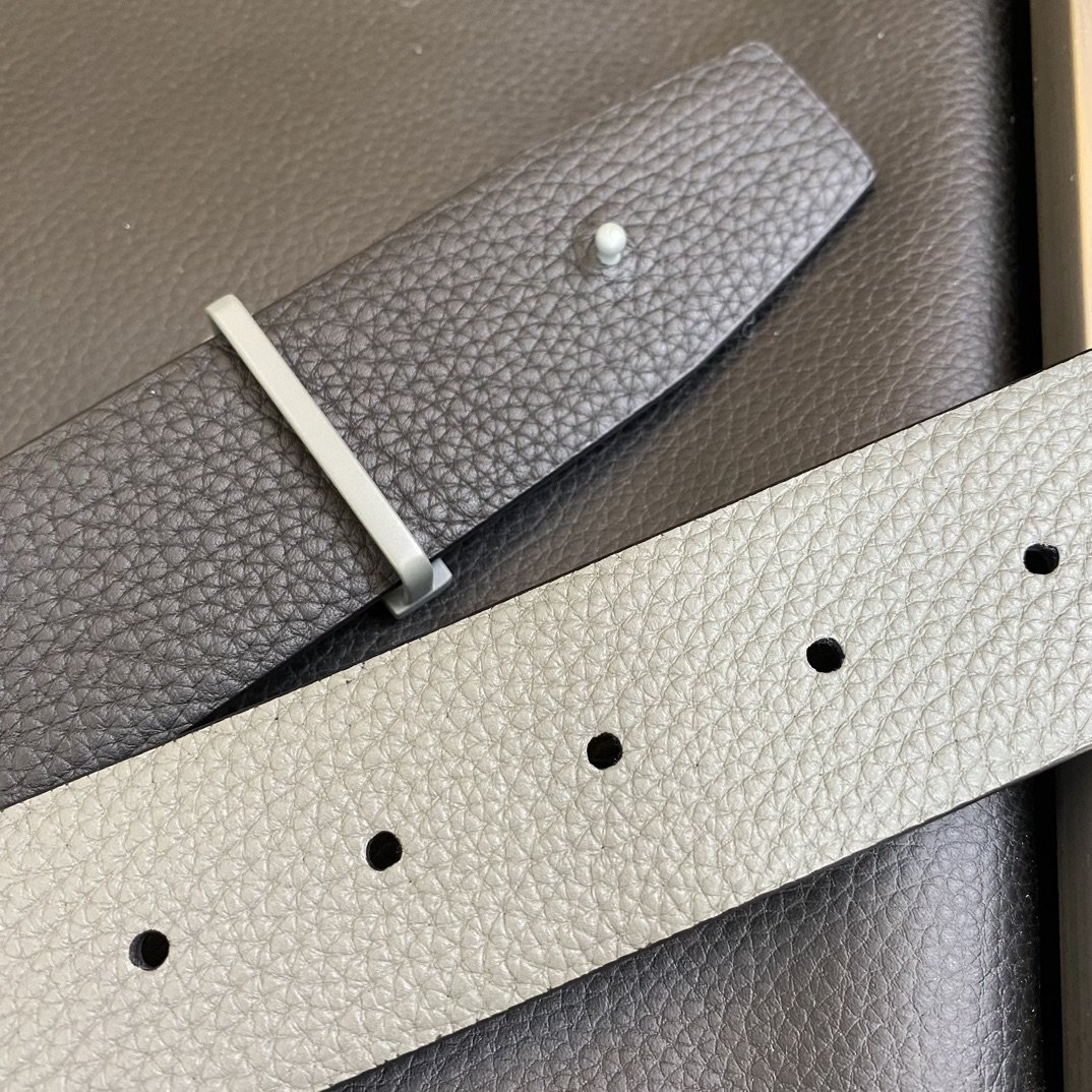 Male belt bilateral leather 4 cm фото 6
