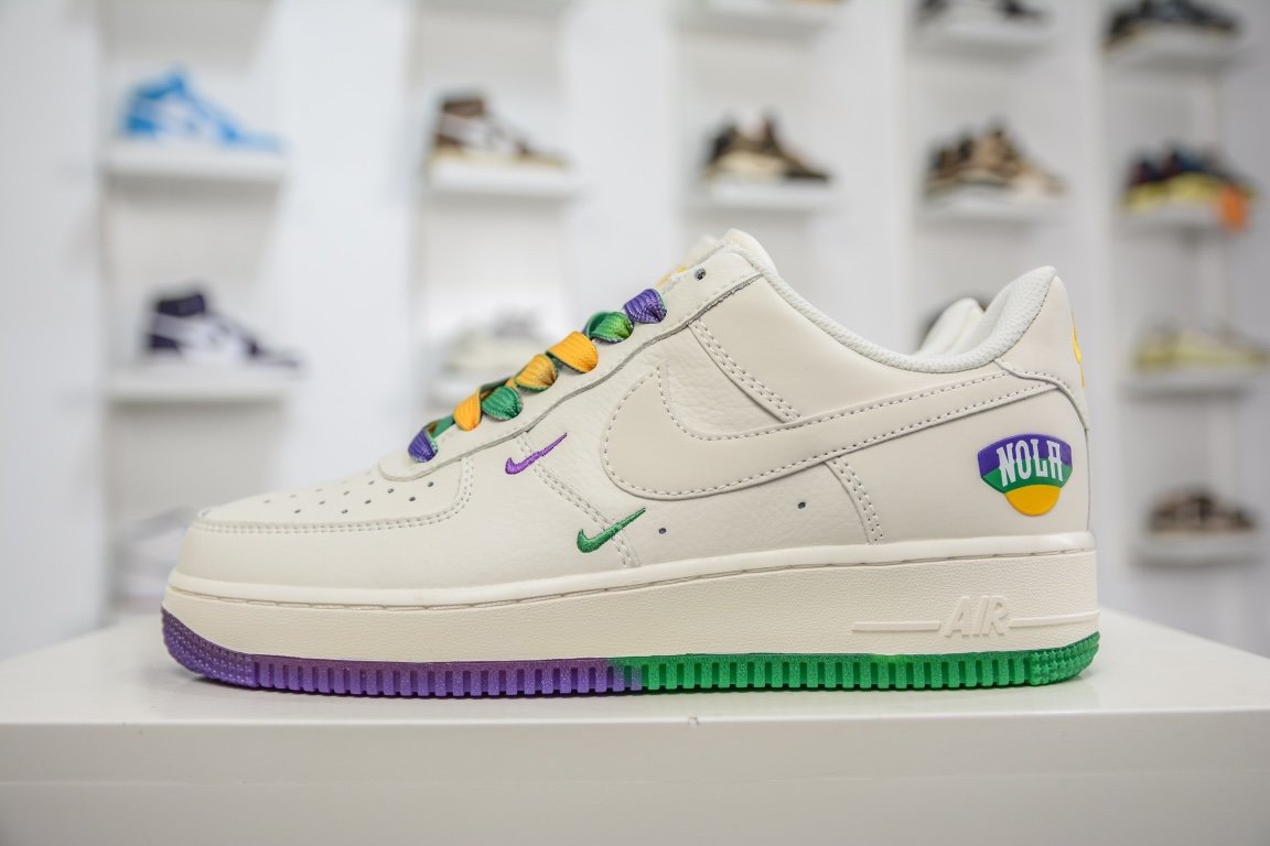 Sneakers Air Force 1 07 Low String Beige Green Purple TF8896-303