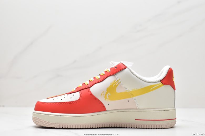 Кроссовки Air Force 1 07 Low Beige Red Gold White CW1888-601 фото 3