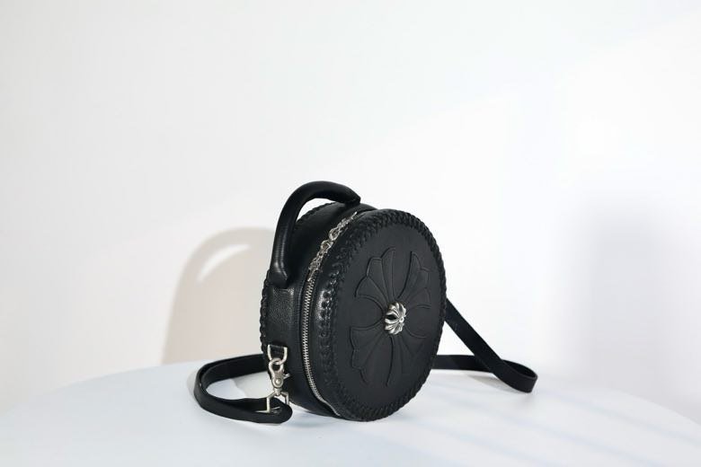 Кругла шкіряна сумка фото 5