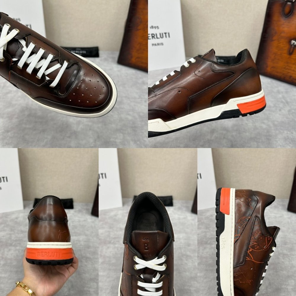 Leather men's sneakers фото 9