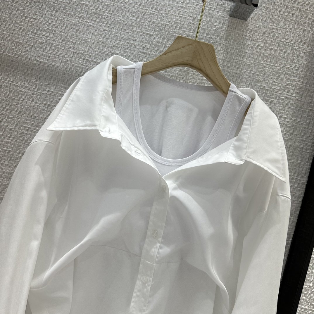 Комплект рубашка с майкой белый фото 2