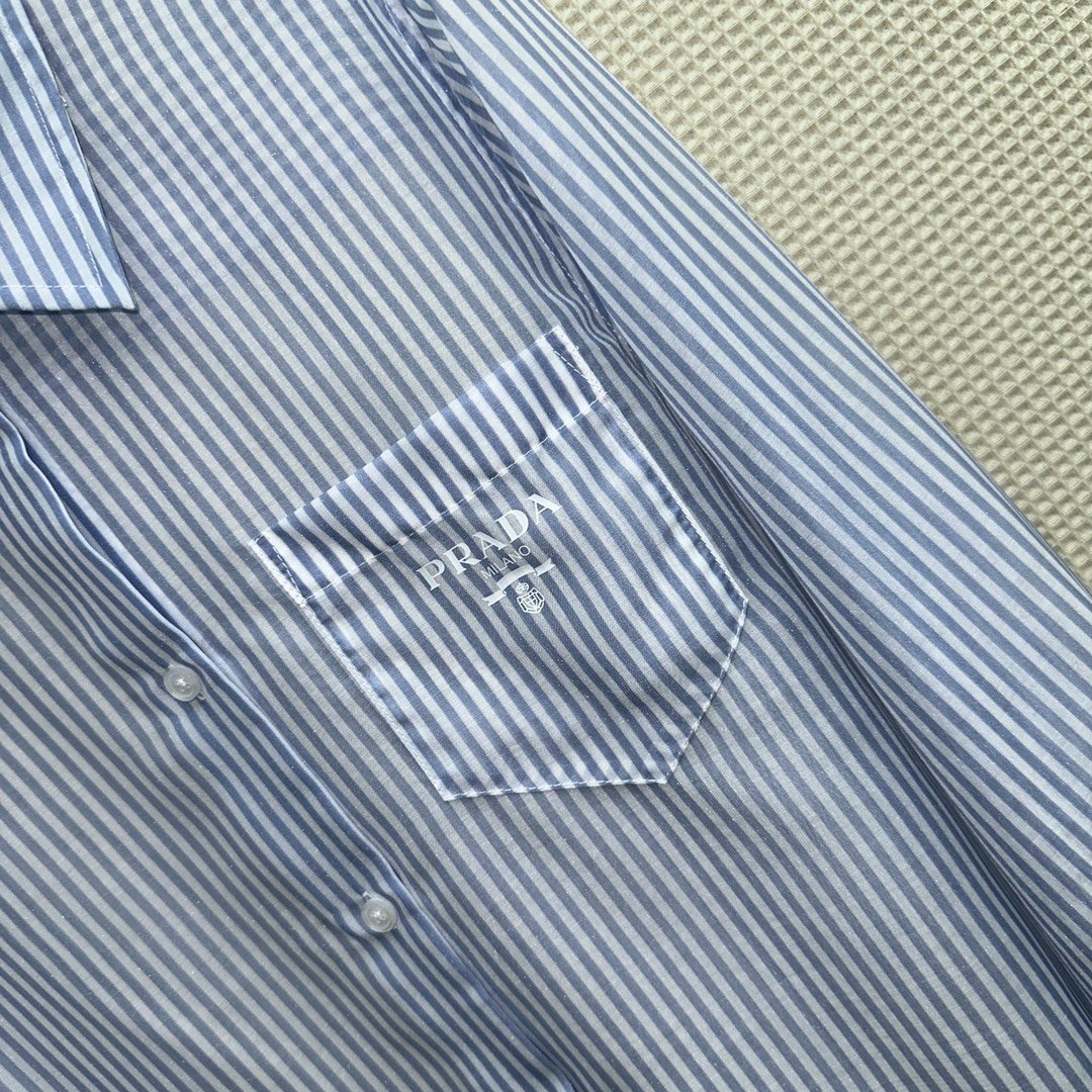 Striped blue shirt of Organza фото 5