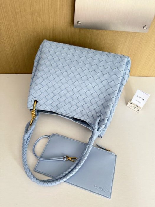 A bag women's at blue skin 30 cm фото 7