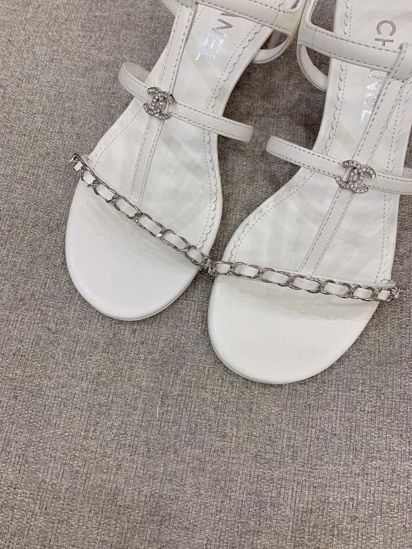 Sandals on massive heel women's, white фото 5