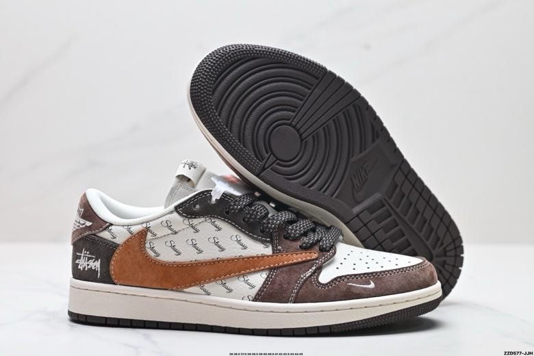 Sneakers Travis Scott x Air Jordan 1 Reverse Mocha AJ1 фото 5