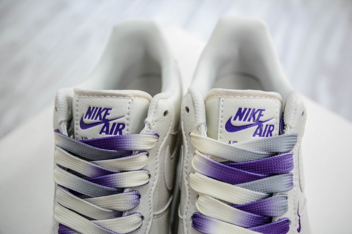 Кроссовки AIR FORCE 1 LOW 07 BEIGE/BEIGE/PURPLE NK6928-205 фото 8