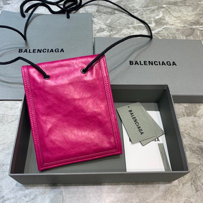 Кожаная сумка bazar 15x19x5 см, розовая фото 2