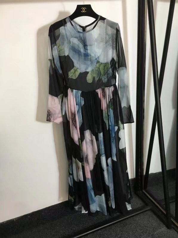 Dress long from flower print