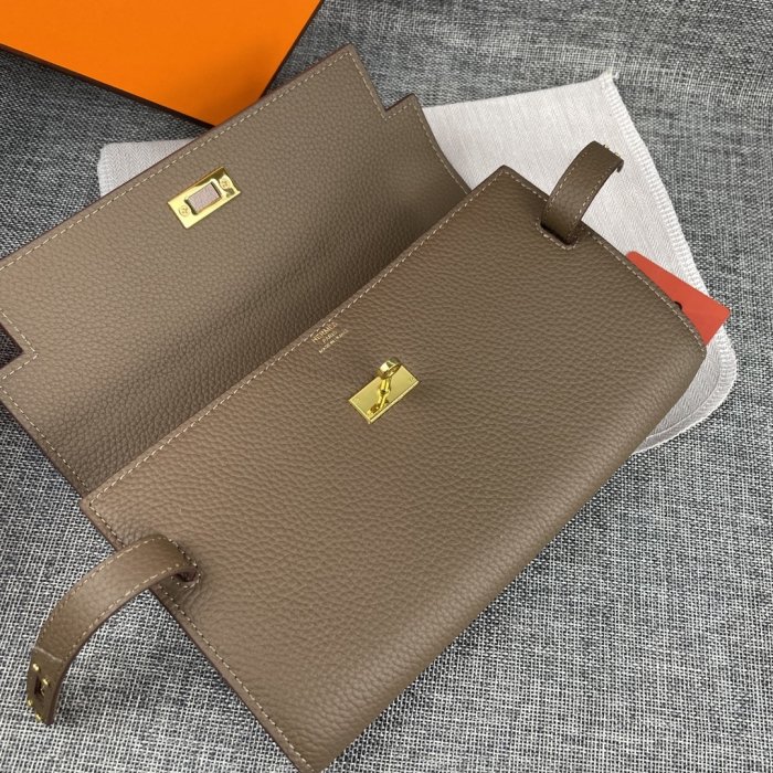 Клатч HERMES Kelly кожаный 24 см фото 5