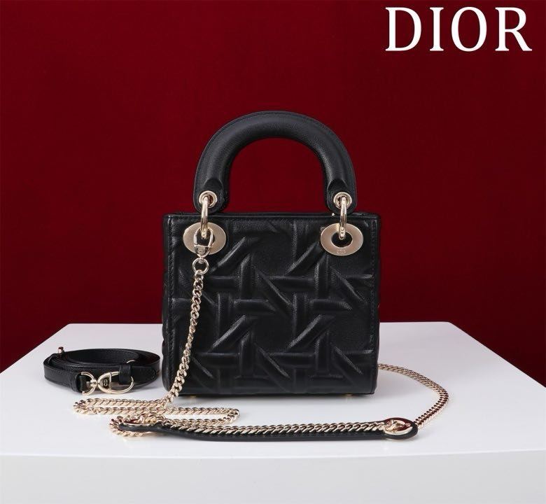 Сумка кожаная Lady Dior 17 см фото 2