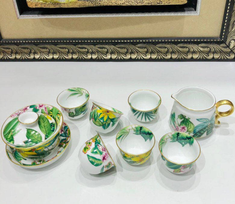 Tea service of bone porcelain of 8 items фото 7