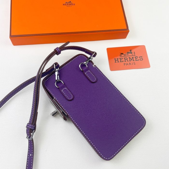 Кожаный чехол для телефона Hermes Hac a Box 17x10 см фото 2