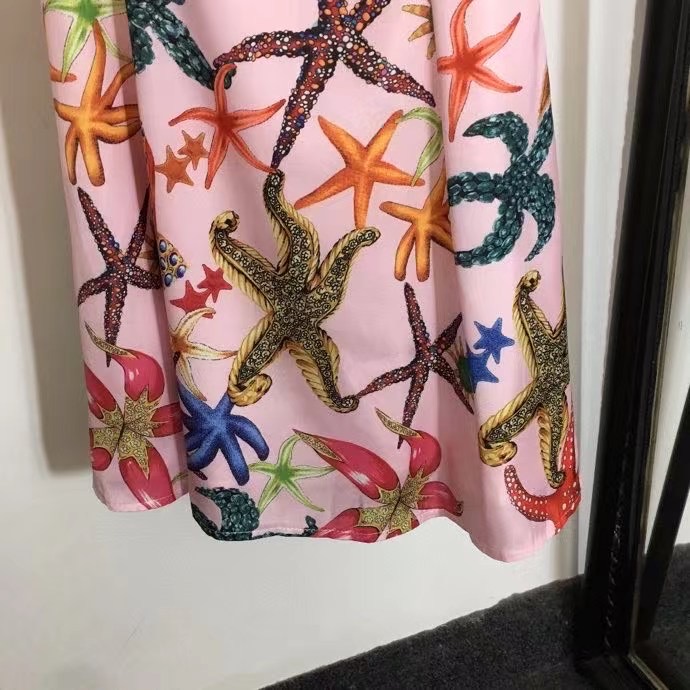 Платье с морским принтом розовое фото 3