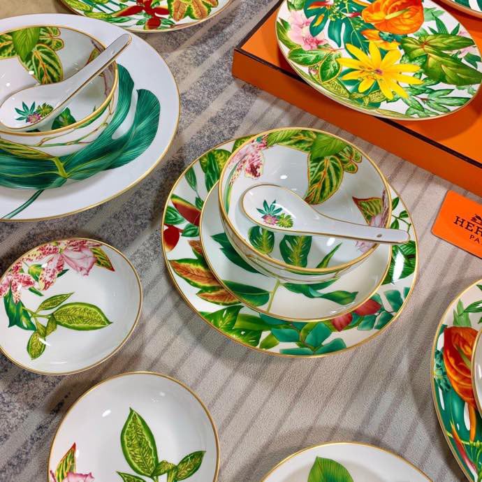 Большой набор посуды из костяного фарфора, 36 предметов, серия Tropical Rainforest фото 3