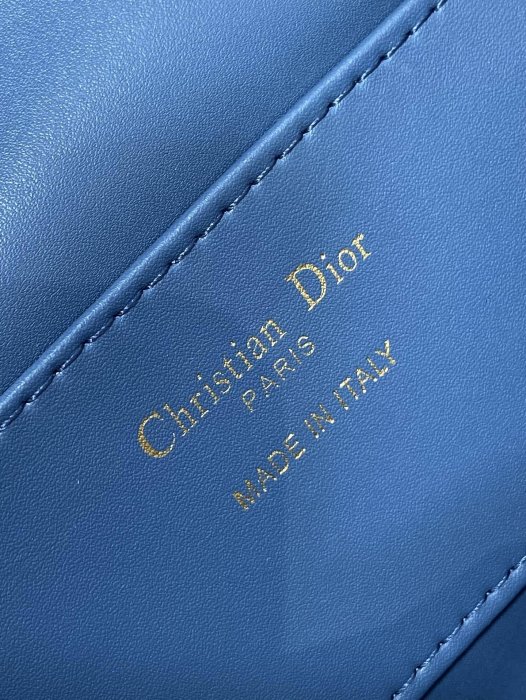 Blue leather backpack Dior Caro 20 cm фото 9