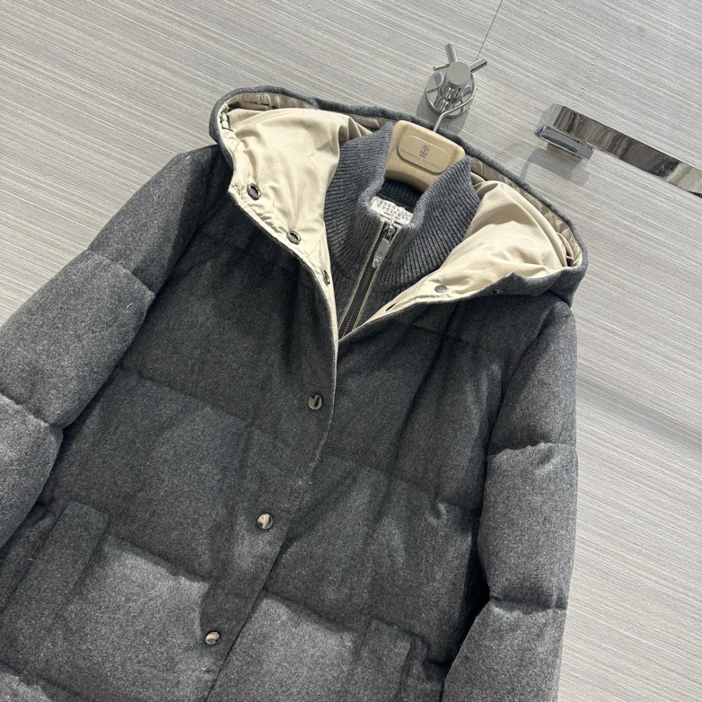 A long Down jacket from woolen lining фото 2