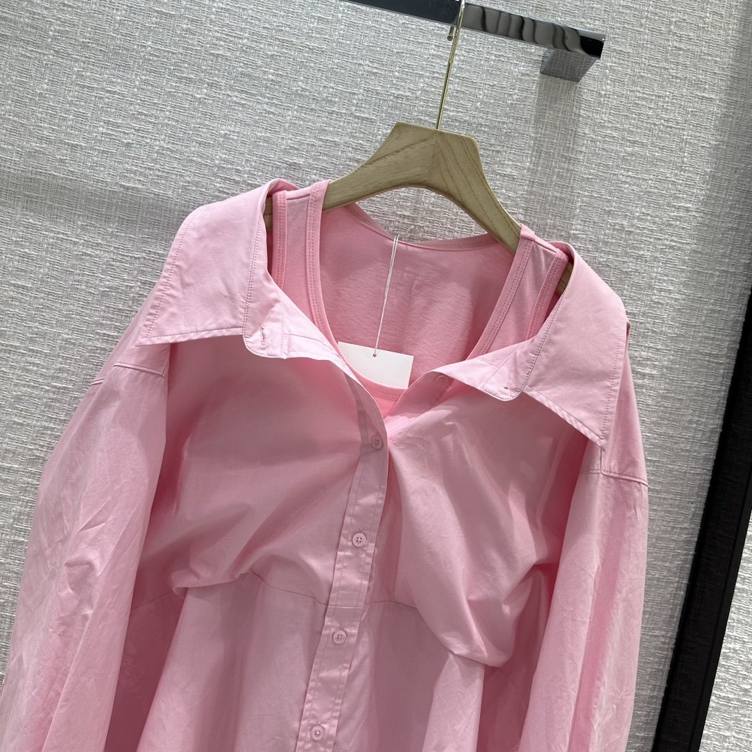 Комплект рубашка с майкой розовый фото 2