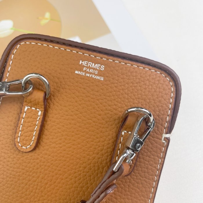 Кожаный чехол для телефона Hermes Hac a Box 17x10 см фото 3