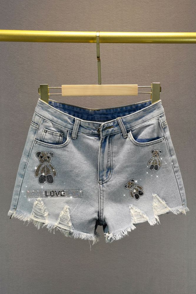 Женские рваные джинсовые шорты, весна лето фото 6