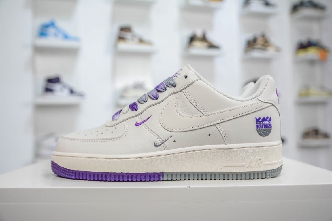 Кроссовки AIR FORCE 1 LOW 07 BEIGE/BEIGE/PURPLE NK6928-205