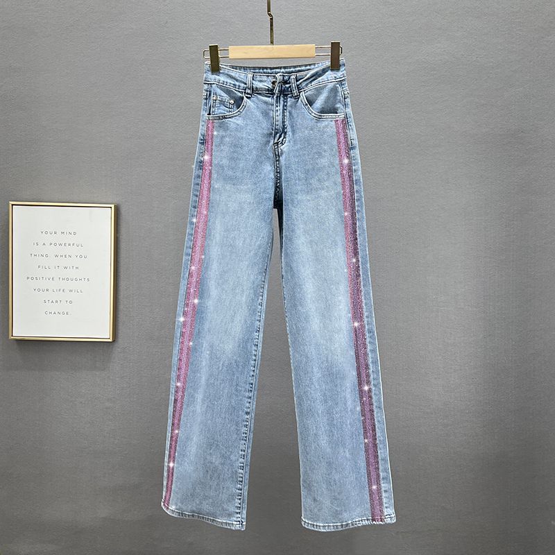 Широкие прямые джинсы женские, весна лето