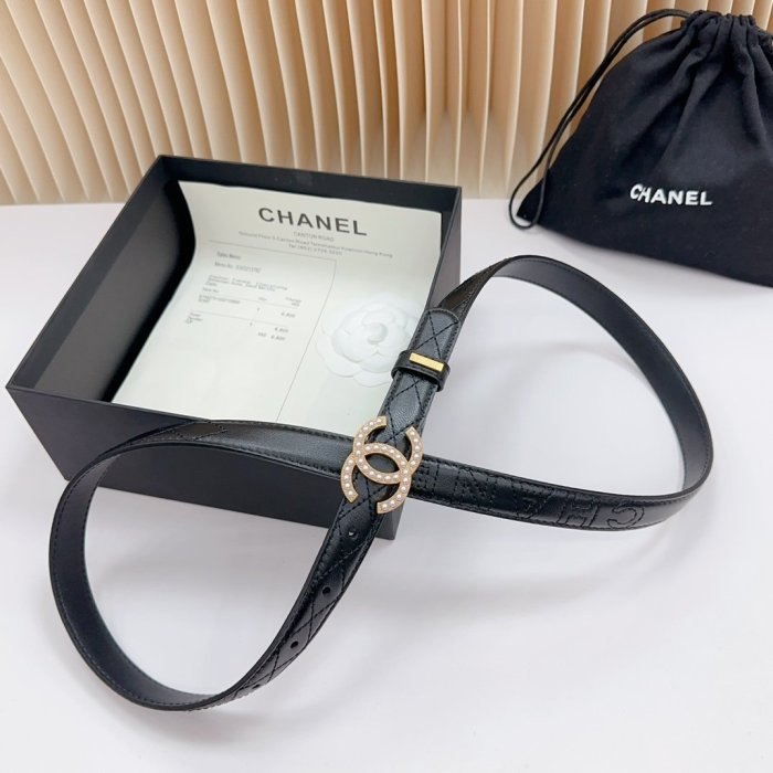 Belt leather female 2 cm