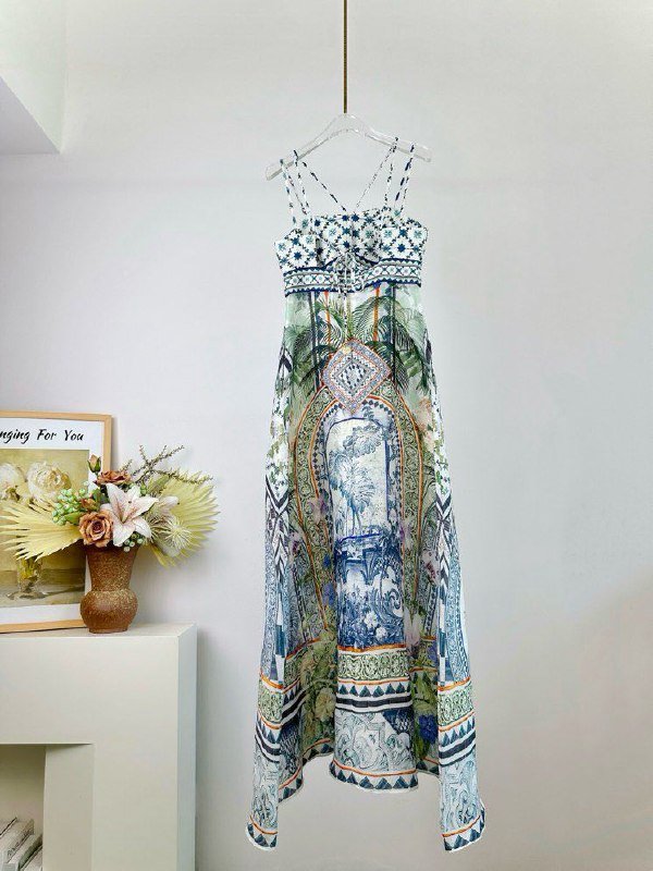 Плаття, Сукня-комбінація CAMILLA з шовку і льону з принтом фото 2