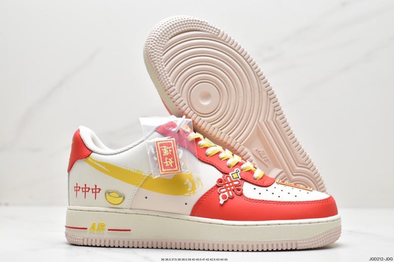 Кросівки Air Force 1 07 Low Beige Red Gold White CW1888-601 фото 5