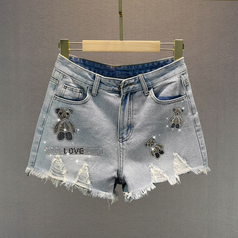 Женские рваные джинсовые шорты, весна лето