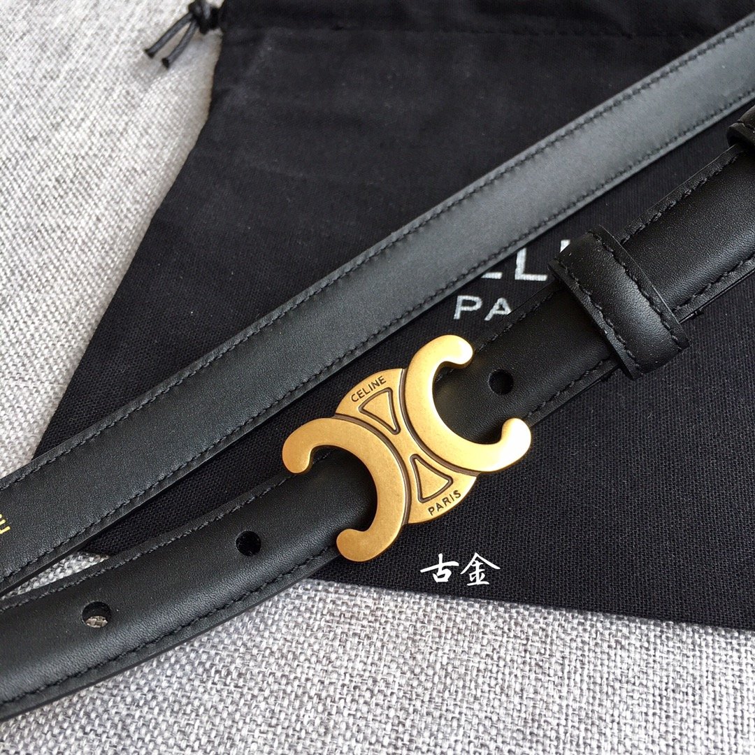 Female narrow leather belt TRIOMHE 1.8 cm фото 3