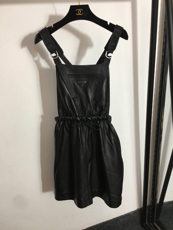 Dress, natural leather