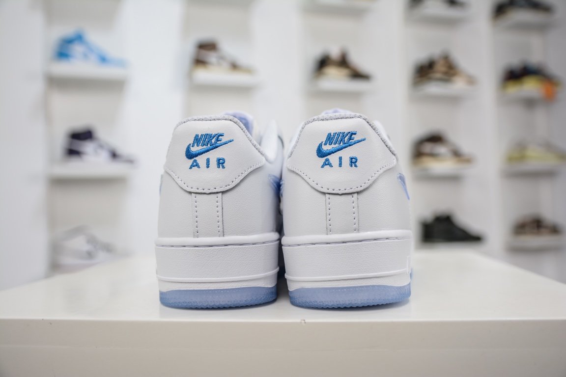 Кросівки Air Force 1 07 Low White Blue Metallic Gold CO3363-361 фото 2