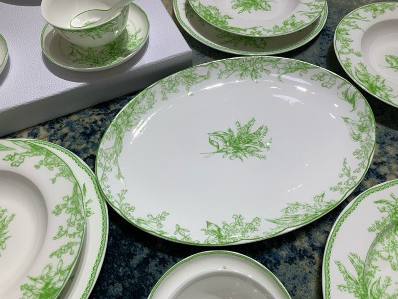 Set crockery of костаного porcelain series Dior Lily of the Valley, 41 subject фото 8