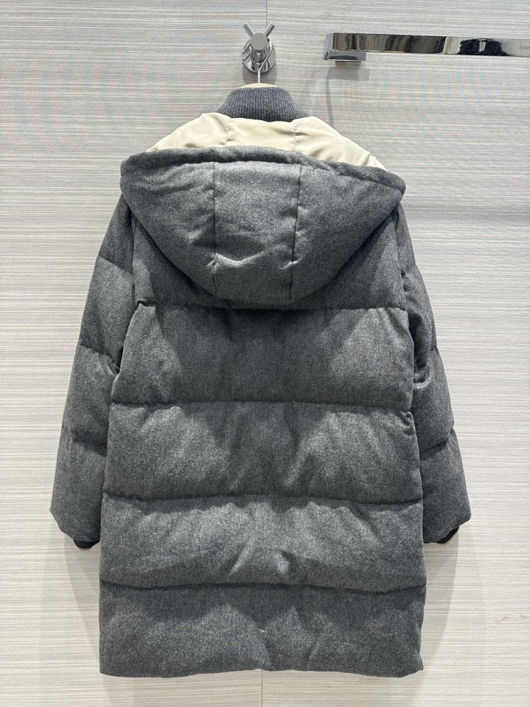 A long Down jacket from woolen lining фото 8