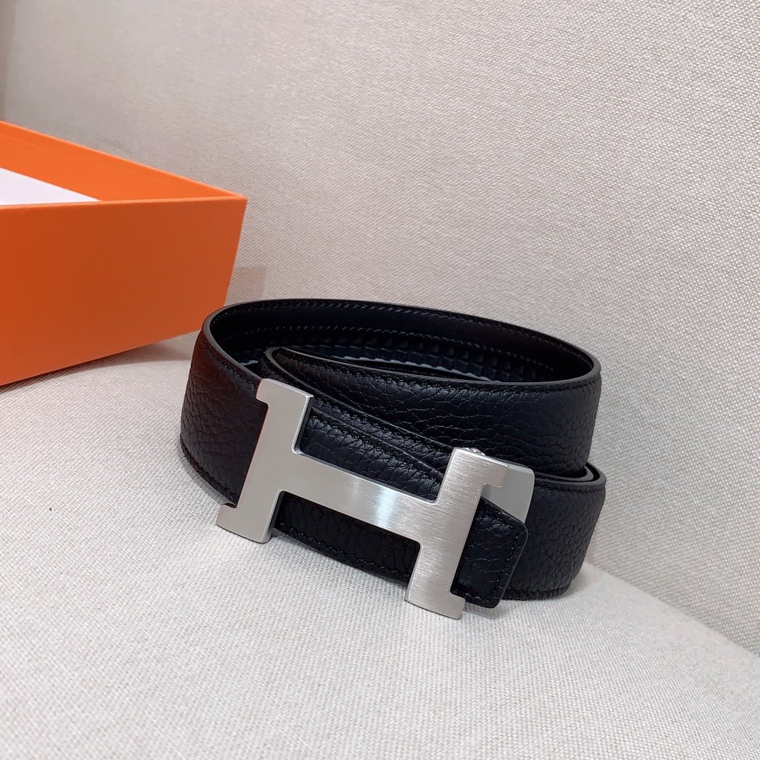 Male belt Clemence leather 3.5 cm