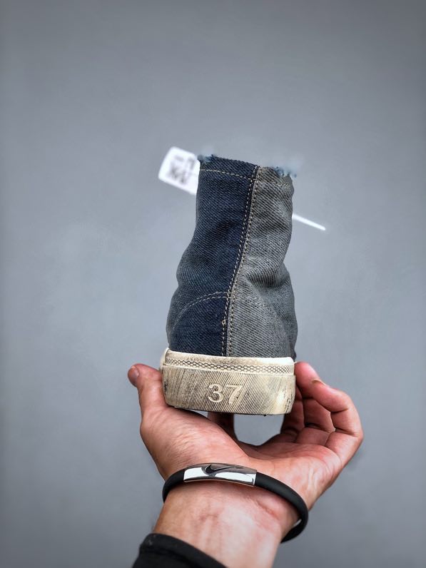 Кеды джинсовые Paris High Top Sneaker in blue destroyed denim and rubber фото 7
