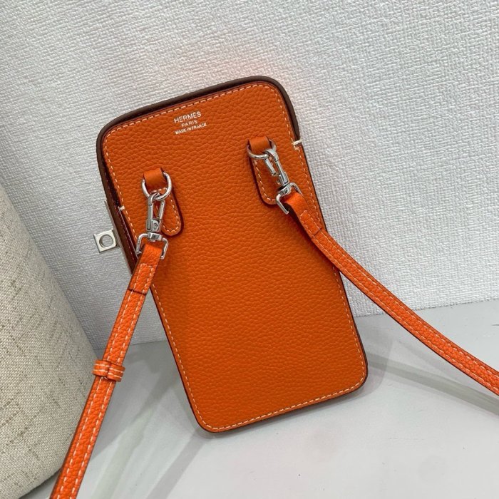 Кожаный чехол для телефона Hermes Hac a Box 17x10 см фото 2