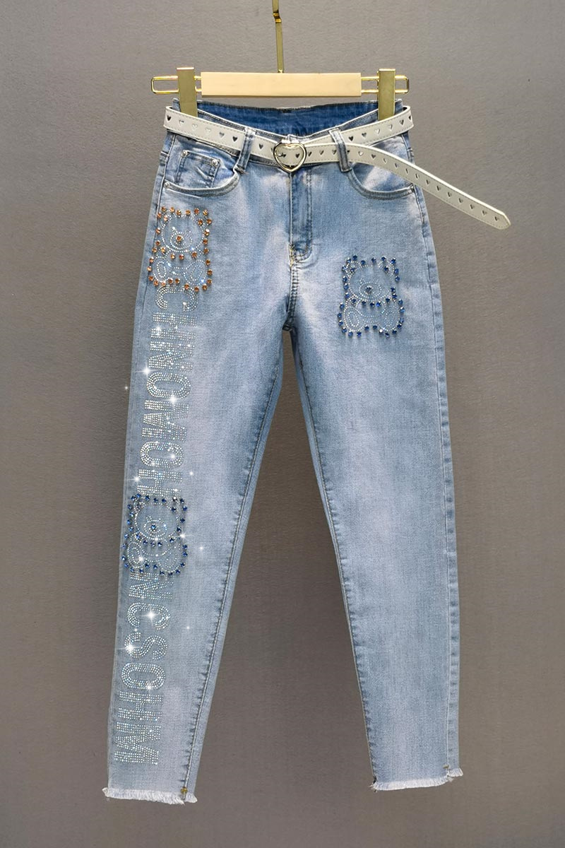 Women's jeans, Spring summer, fitting, from high waist фото 5