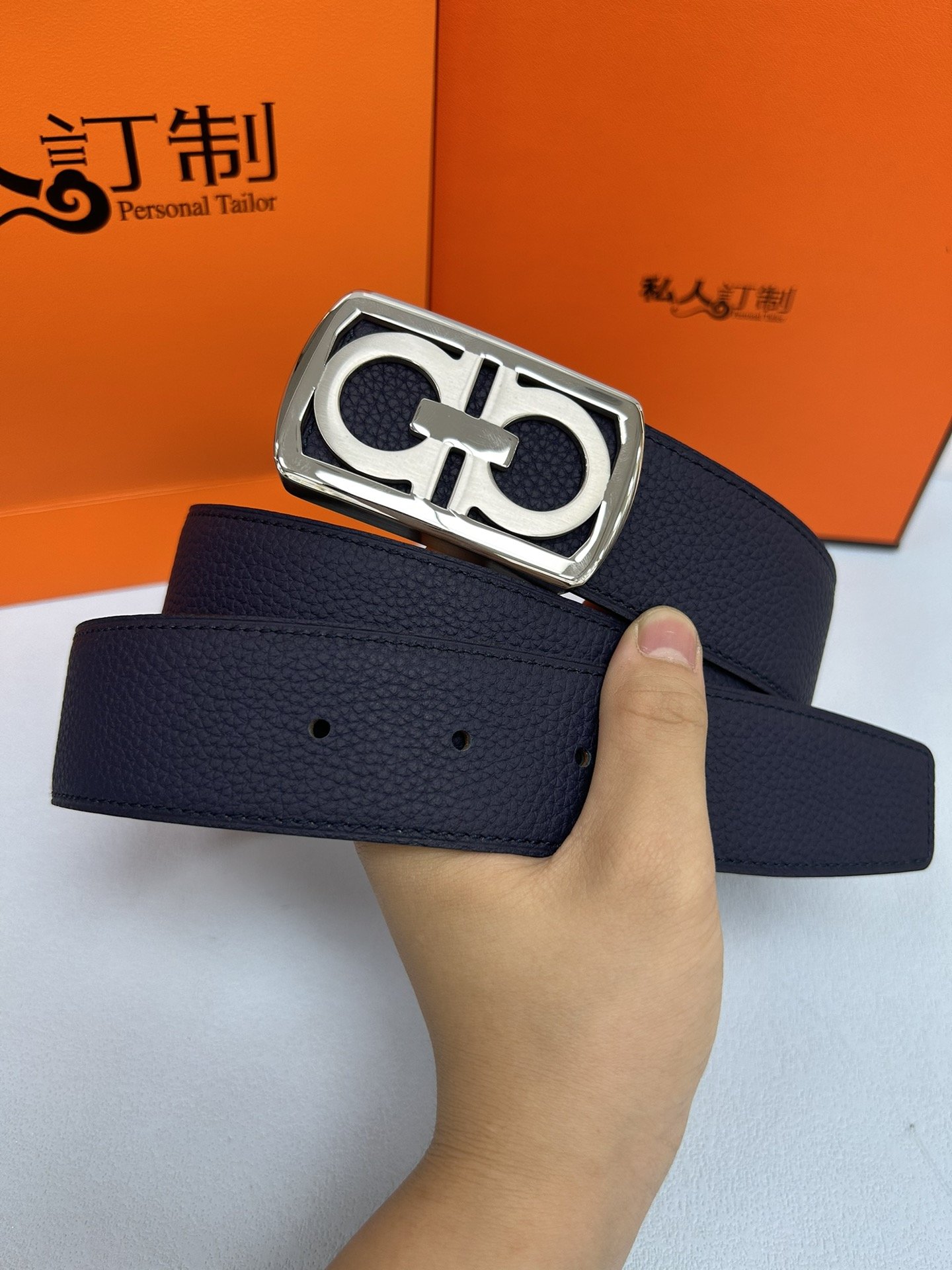 Leather belt 3.8 cm фото 5