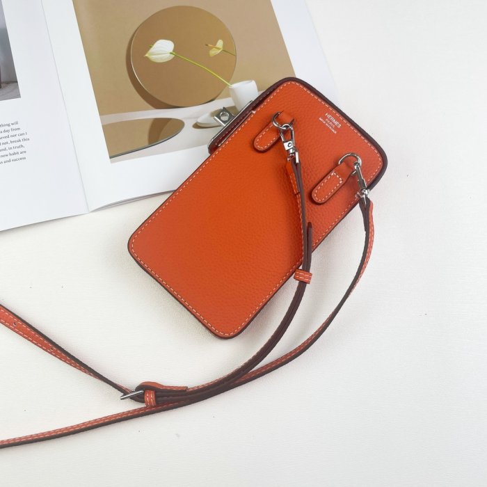Кожаный чехол для телефона Hermes Hac a Box 17x10 см фото 2