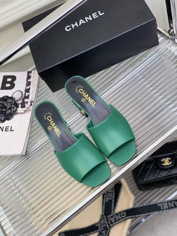 Sandals on secondary heel, green фото 2