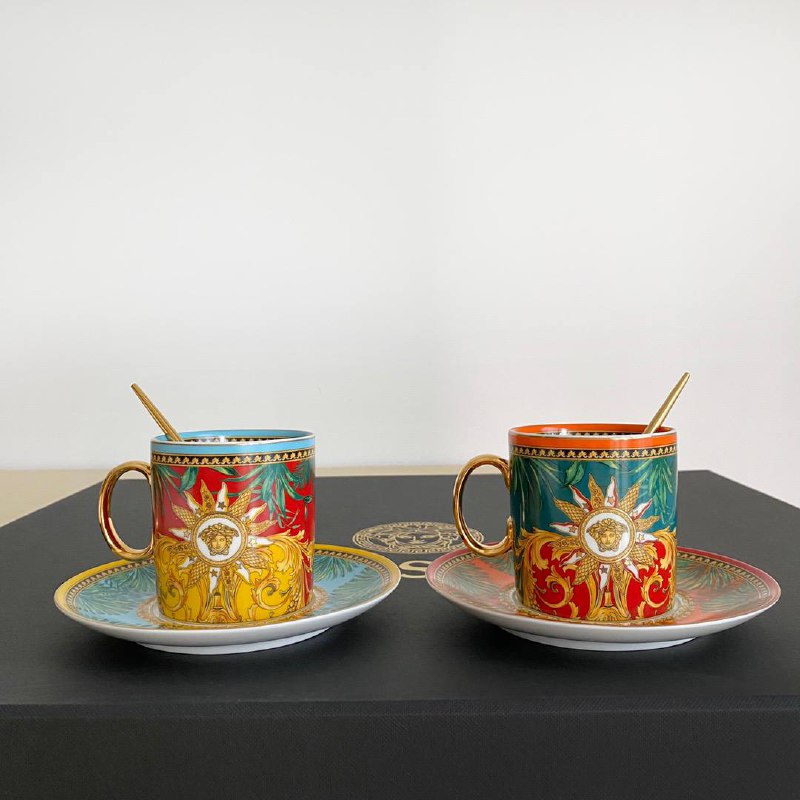 Кофейный набор посуды Color Forest Series из костяного фарфора