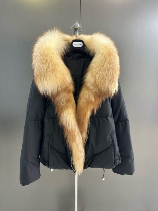 Down jacket female from fox fur