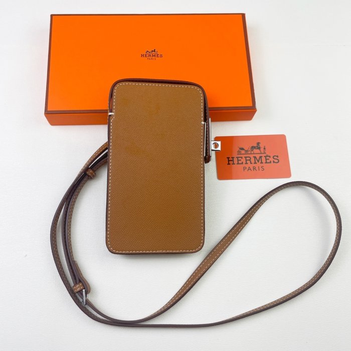 Кожаный чехол для телефона Hermes Hac a Box 17x10 см фото 9