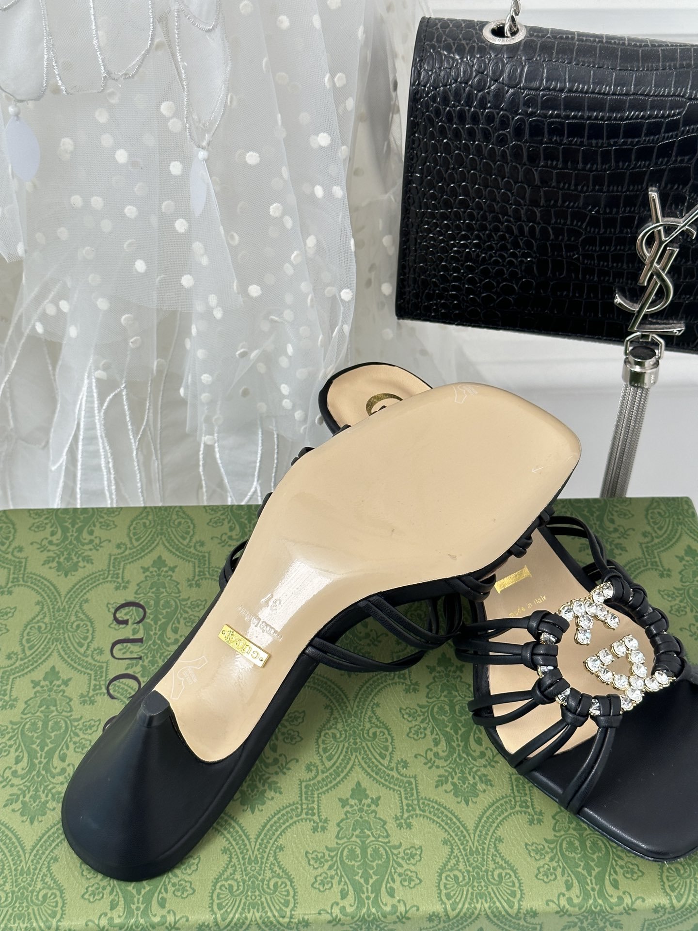 Sandals black leather фото 9