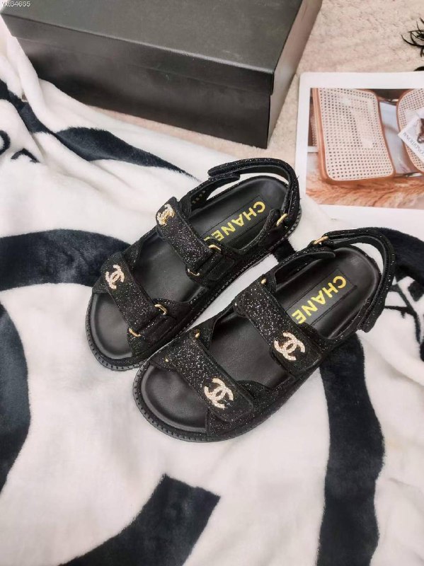 Leather women's sandals, black фото 5