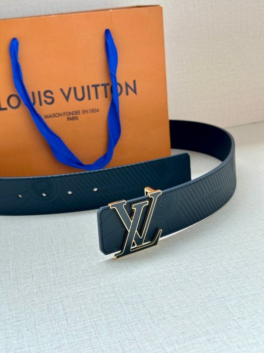 Ремень кожаный мужской 4 см - размер 115 см фото 7