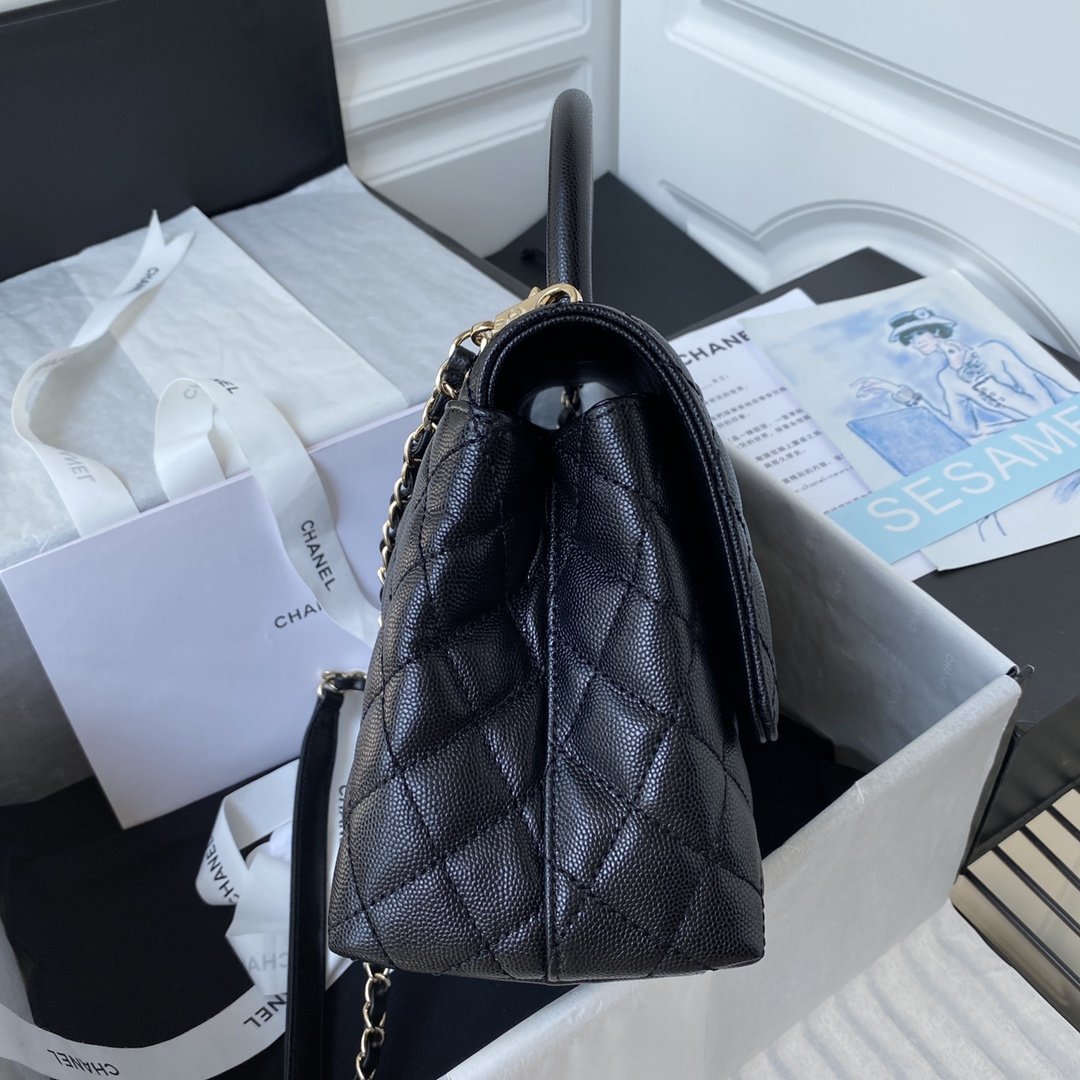 A bag A92991 Coco handle flap 2way Shoulder Bag 18 cm, black фото 6