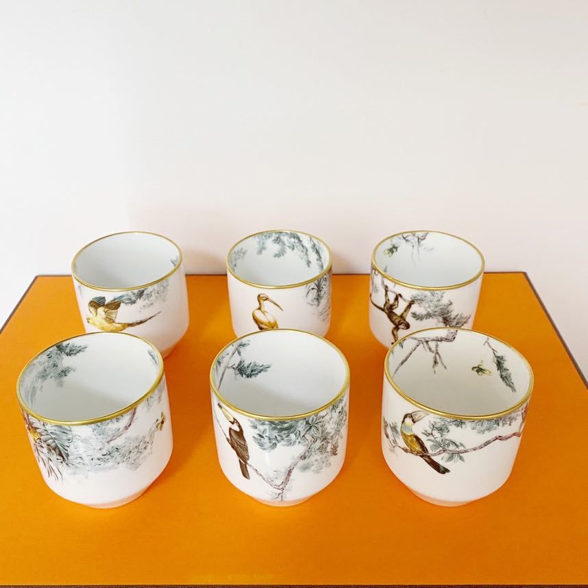 Set cups of bone porcelain Equatorial Jungle Series